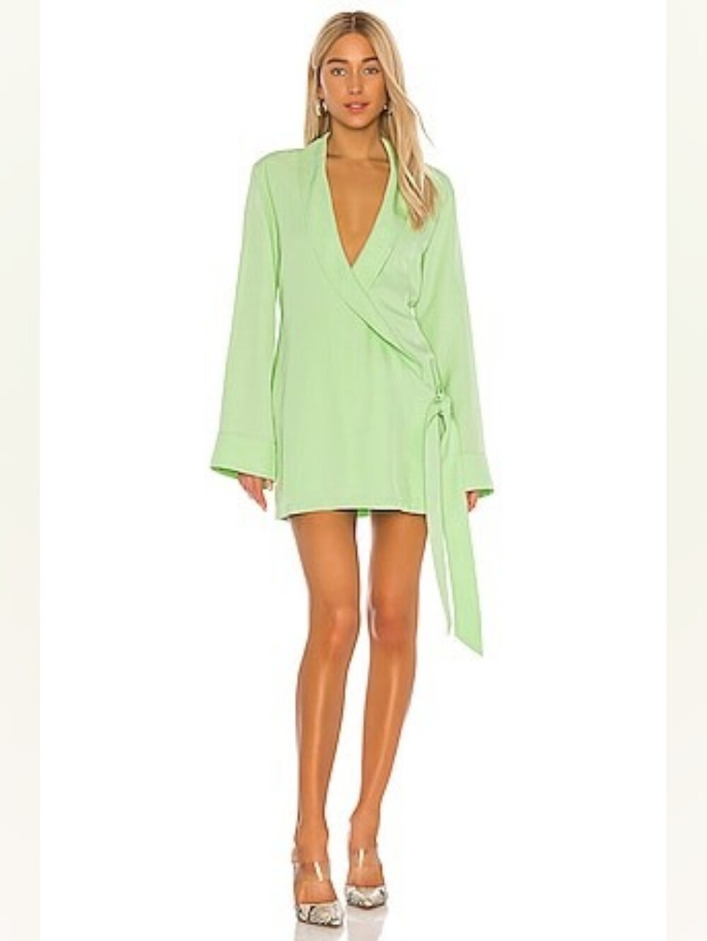 L'Academie The Geraldine Mini Dress in Nile Green - Size XXS